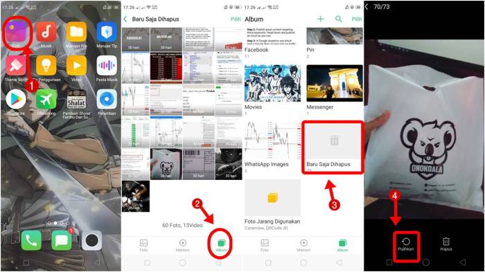 Cara melihat foto yang sudah dihapus di hp oppo