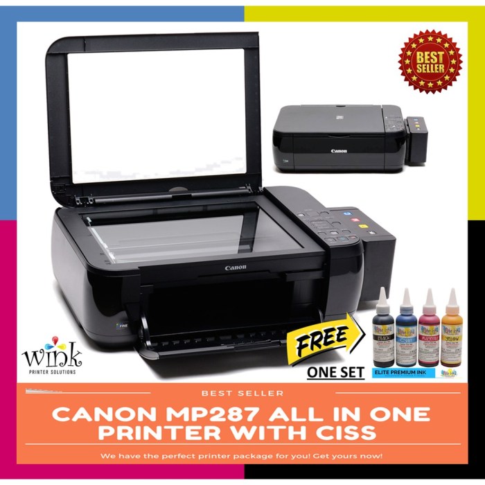 Cara mengatasi printer canon mp287 lampu black ink berkedip