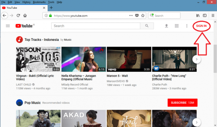 Cara membuka youtube di laptop