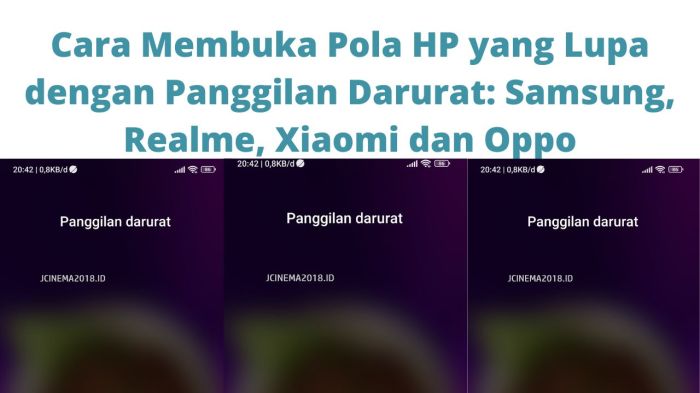 Panggilan darurat lupa pola