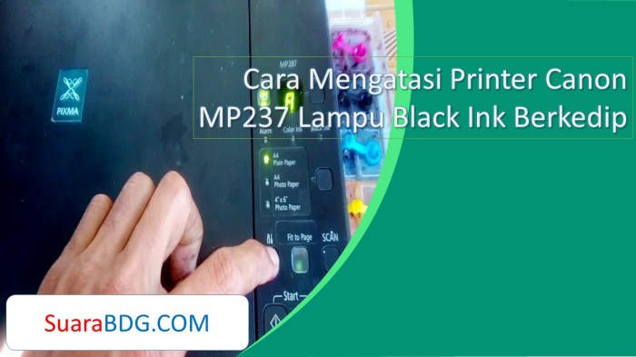 Cara mengatasi printer canon mp287 lampu black ink berkedip