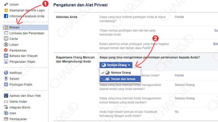 Kenapa di fb tidak ada tulisan tambahkan teman