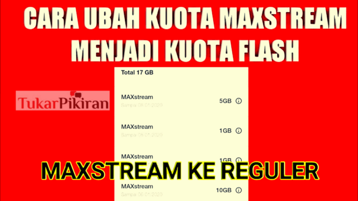 Cara menggunakan kuota maxstream