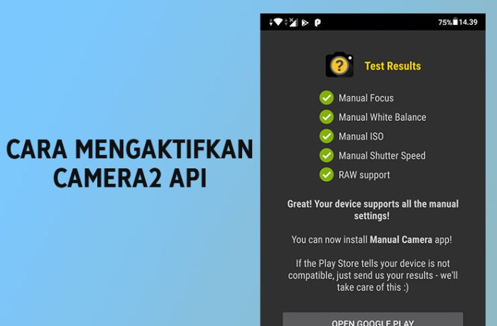 Cara aktifkan camera 2 api