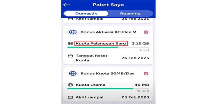 Kuota area xl tidak bisa digunakan