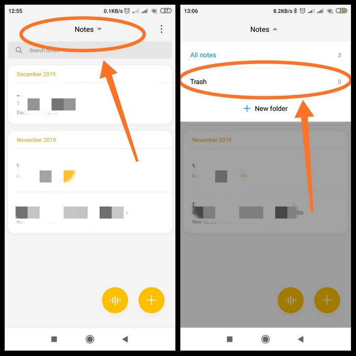 Cara mengembalikan catatan yang terhapus di xiaomi