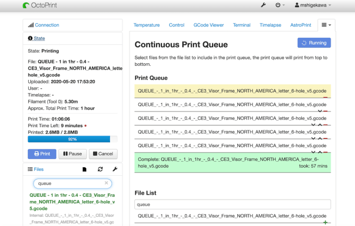 Queue printing