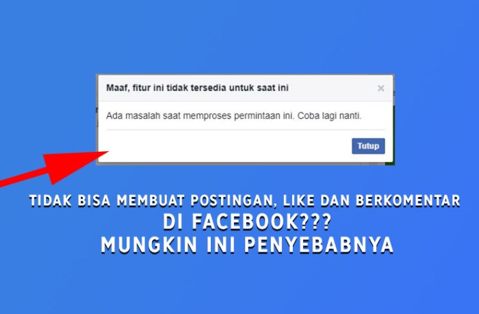 Tidak bisa posting di grup fb