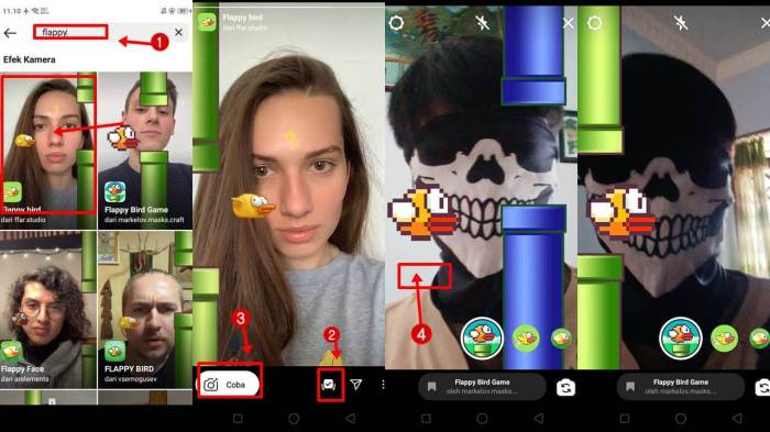 Cara main flappy bird di instagram