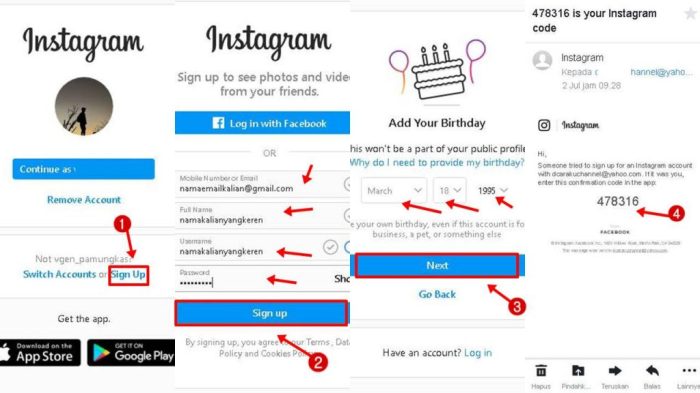 Cara menambah akun instagram