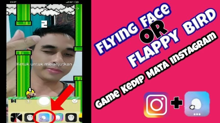 Cara main flappy bird di instagram