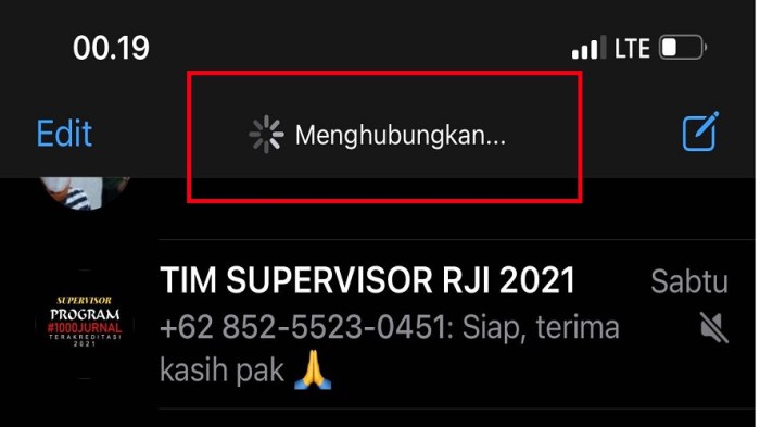 Wa dan ig error hari ini