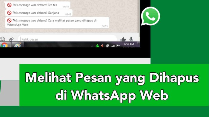 Pesan melihat dihapus sabtu terakhir