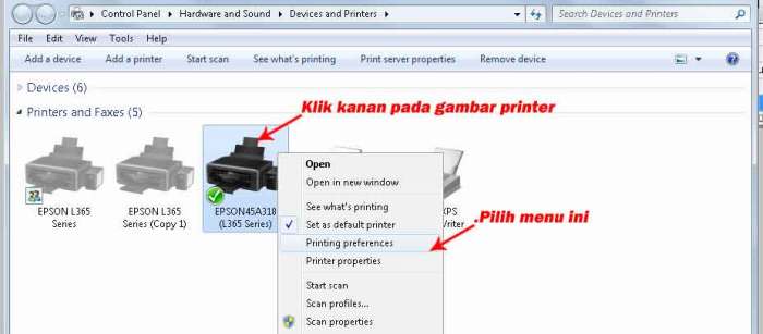 Cara setting kertas printer epson l120