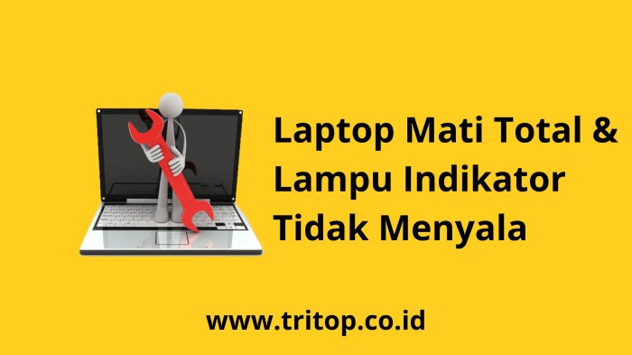 Lampu indikator laptop tidak menyala