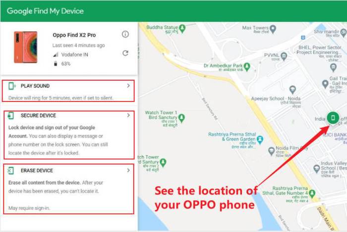 Find my device oppo