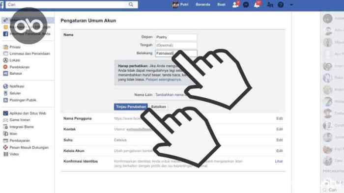 Kenapa saya tidak bisa mengganti nama di facebook