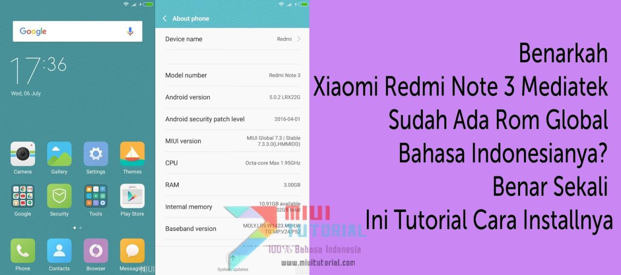 Cara instal xiaomi redmi note 3