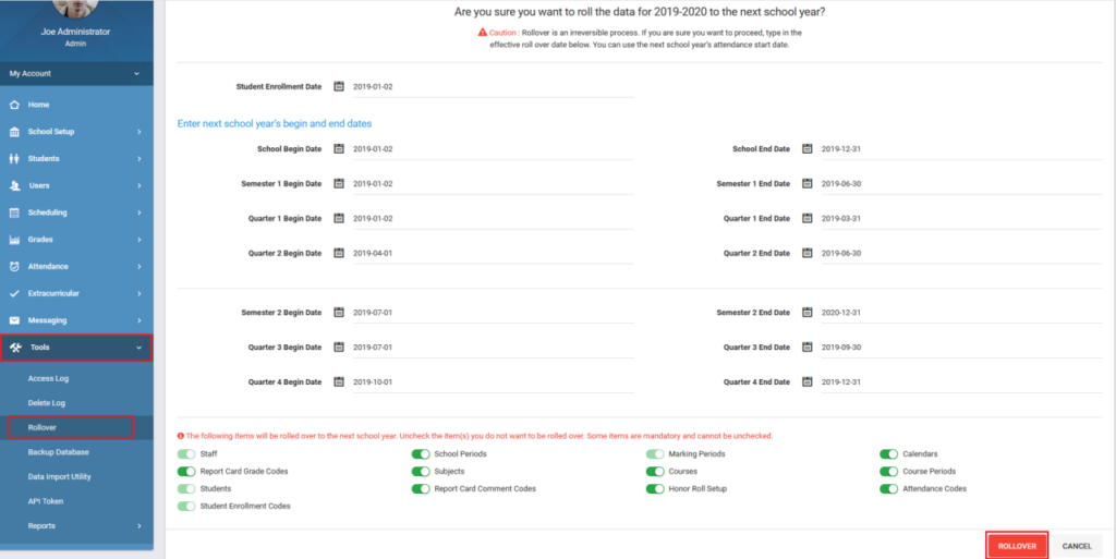 Data rollover adalah