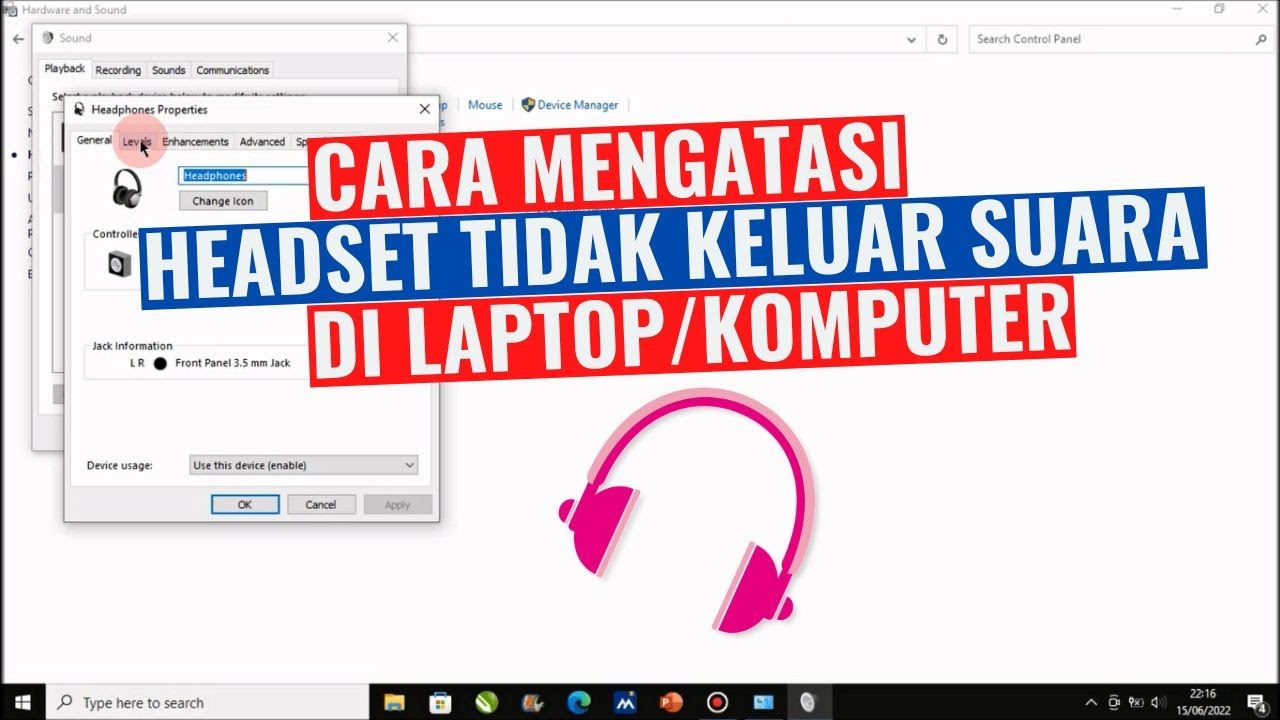 Cara memperbaiki suara headset di laptop