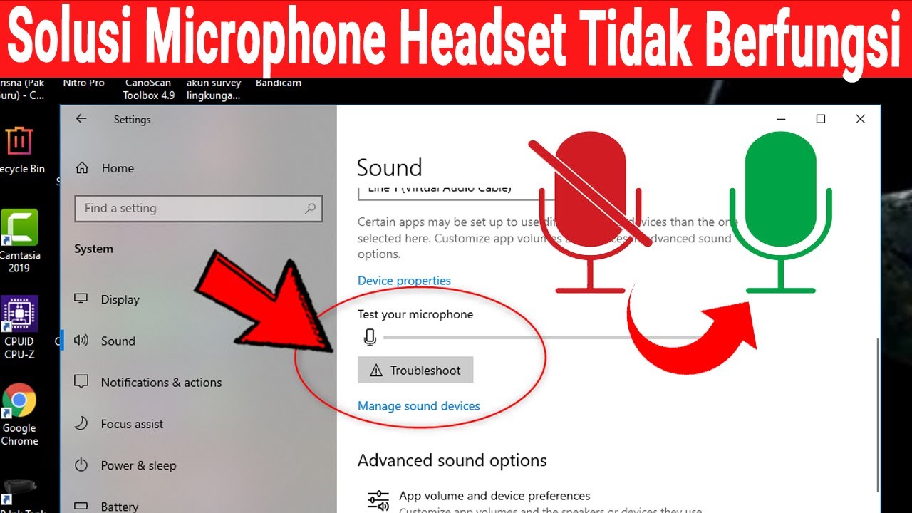 Microphone tidak berfungsi di laptop