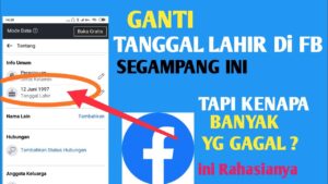 Cara merubah tanggal lahir di facebook