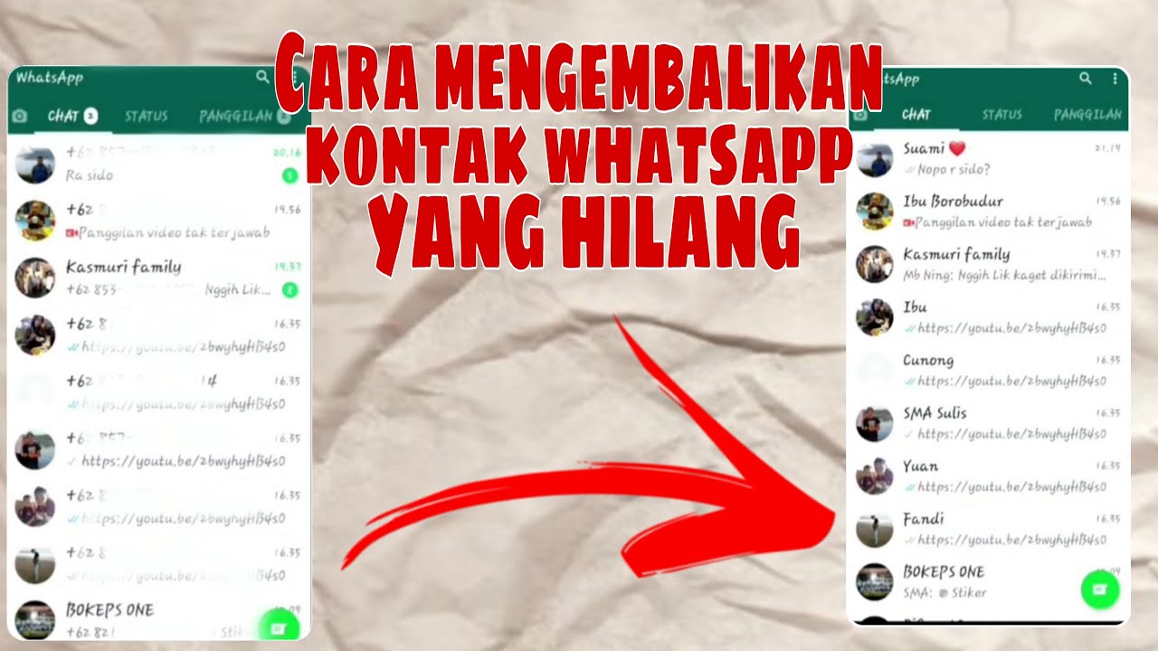 Cara mengembalikan nama kontak yang hilang di whatsapp