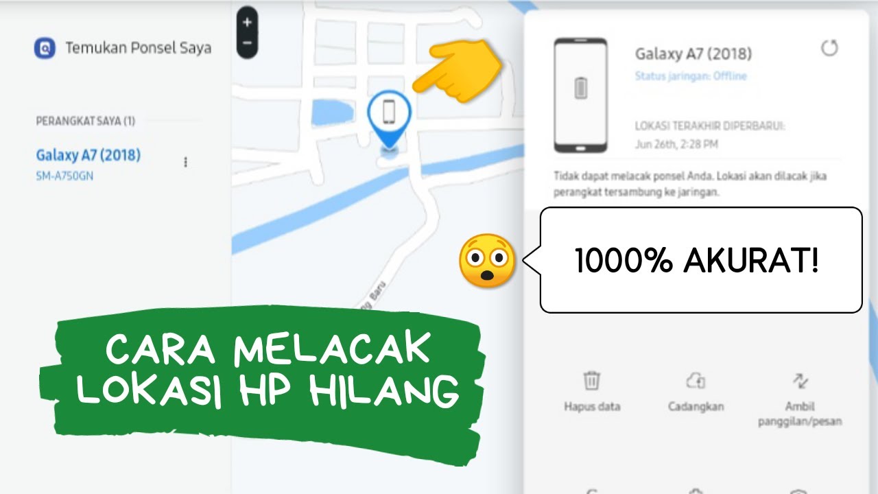 Cara melacak hp samsung hilang