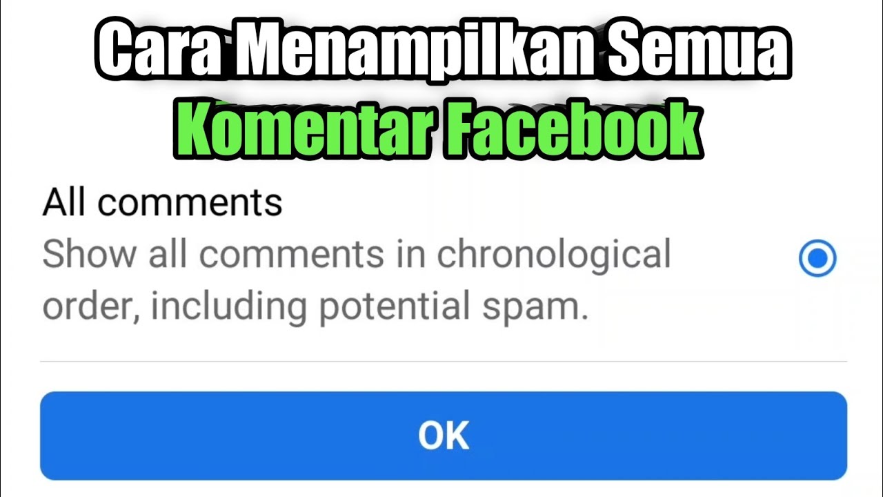 Cara melihat komentar kita di facebook