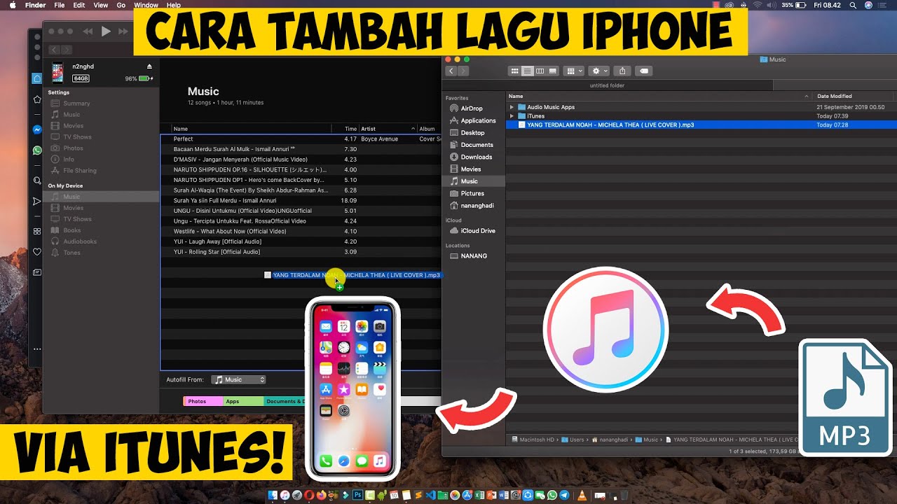 Cara memasukan lagu ke iphone lewat itunes