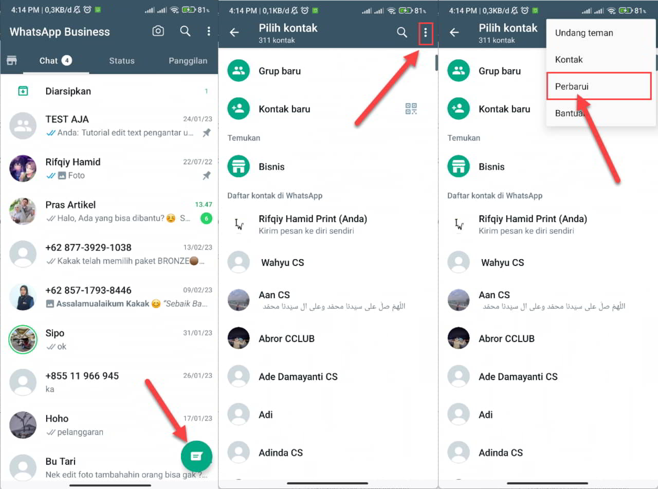 Mengapa kontak whatsapp tidak muncul