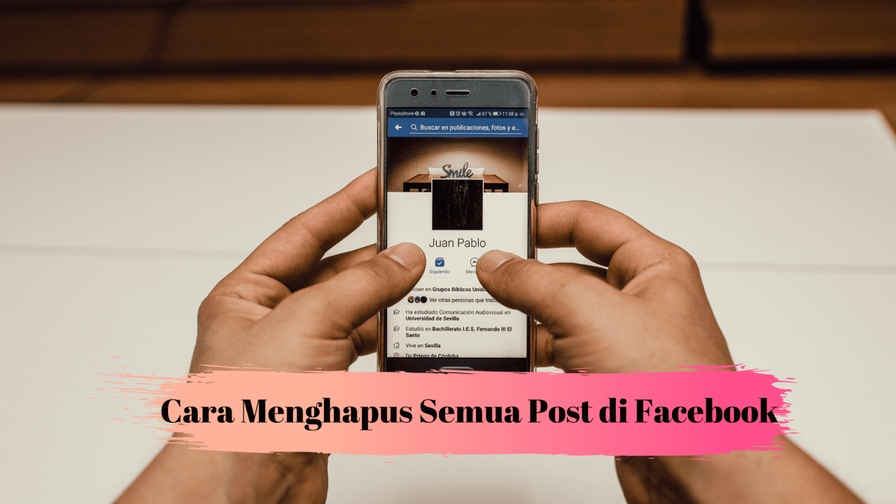 Menghapus postingan di facebook