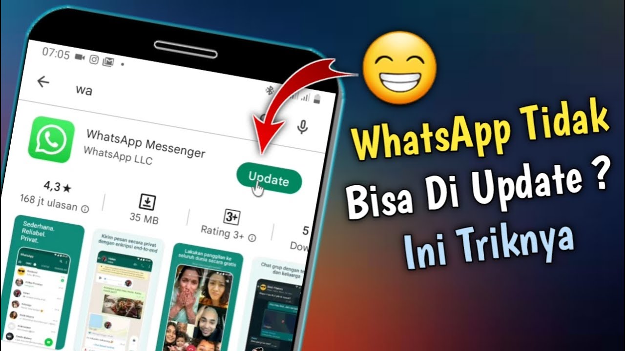 Tidak bisa update whatsapp