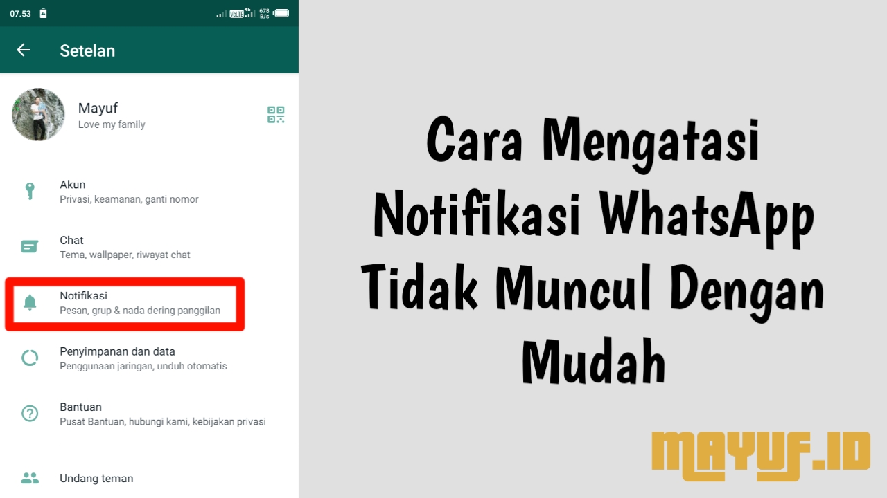 Cara mengatasi whatsapp tidak ada notifikasi masuk