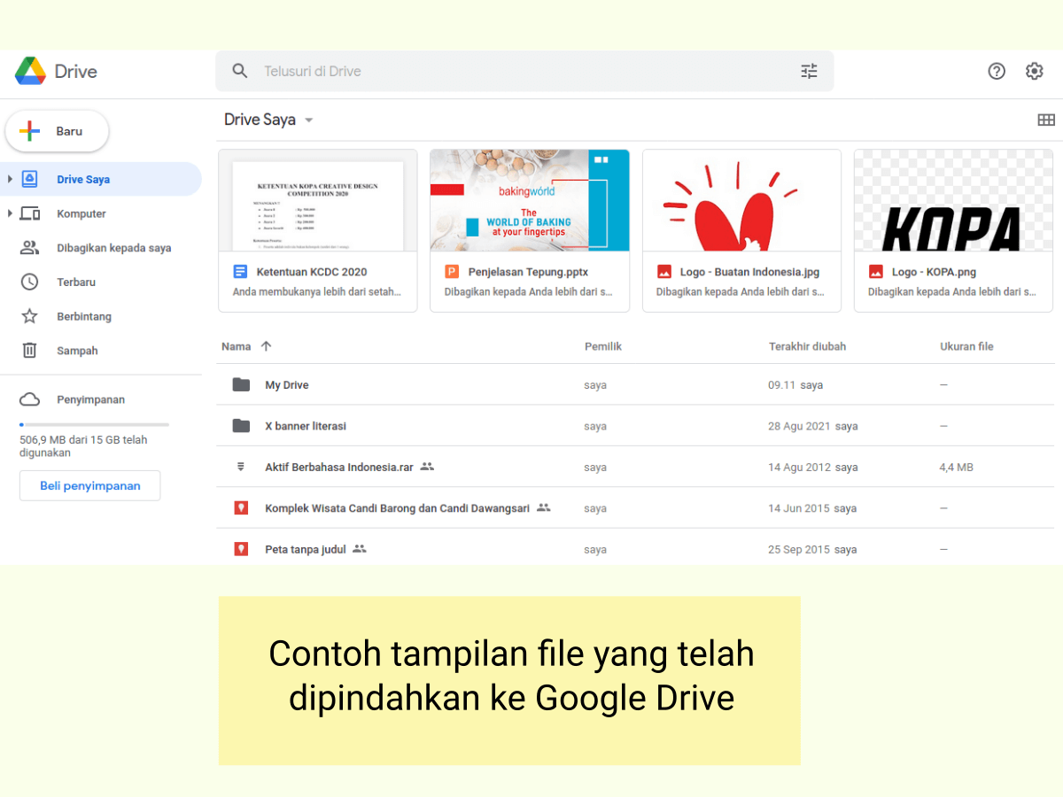 Cara simpan foto ke google drive